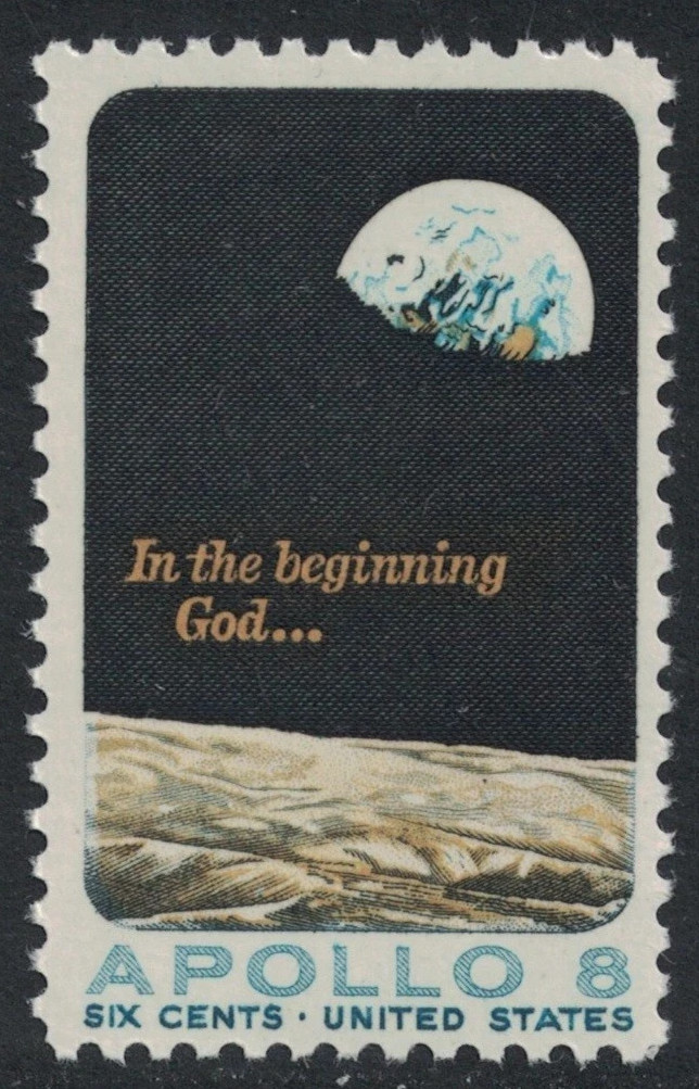 USA 1969 – Apollo 8, Moon Surface and Earth 😎 MNH 6 Cent Stamp – Scott #1371