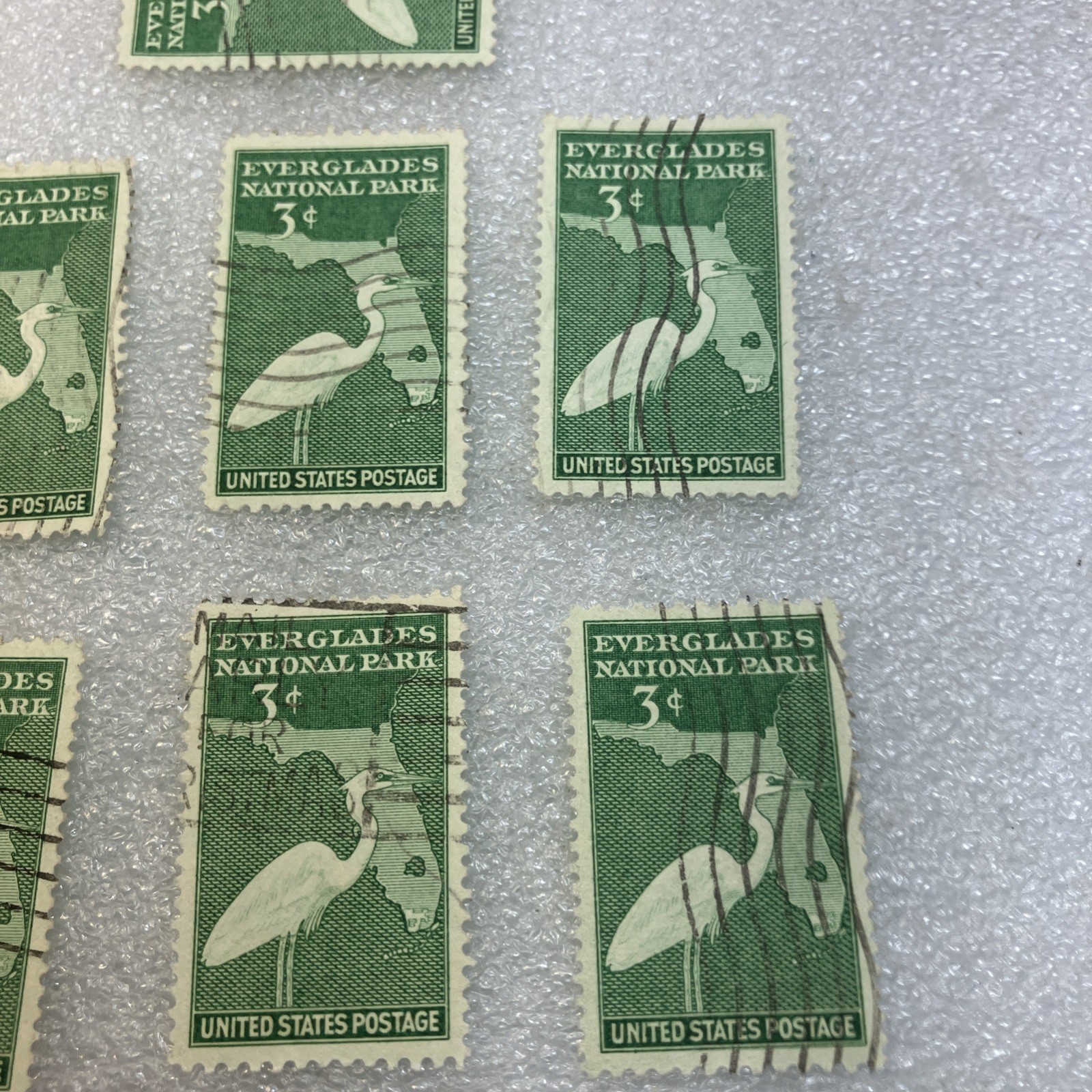 7 USED/Cancelled Sc. # 952 – 1947 3c Everglades National Park US Stamps. $1 Ship
