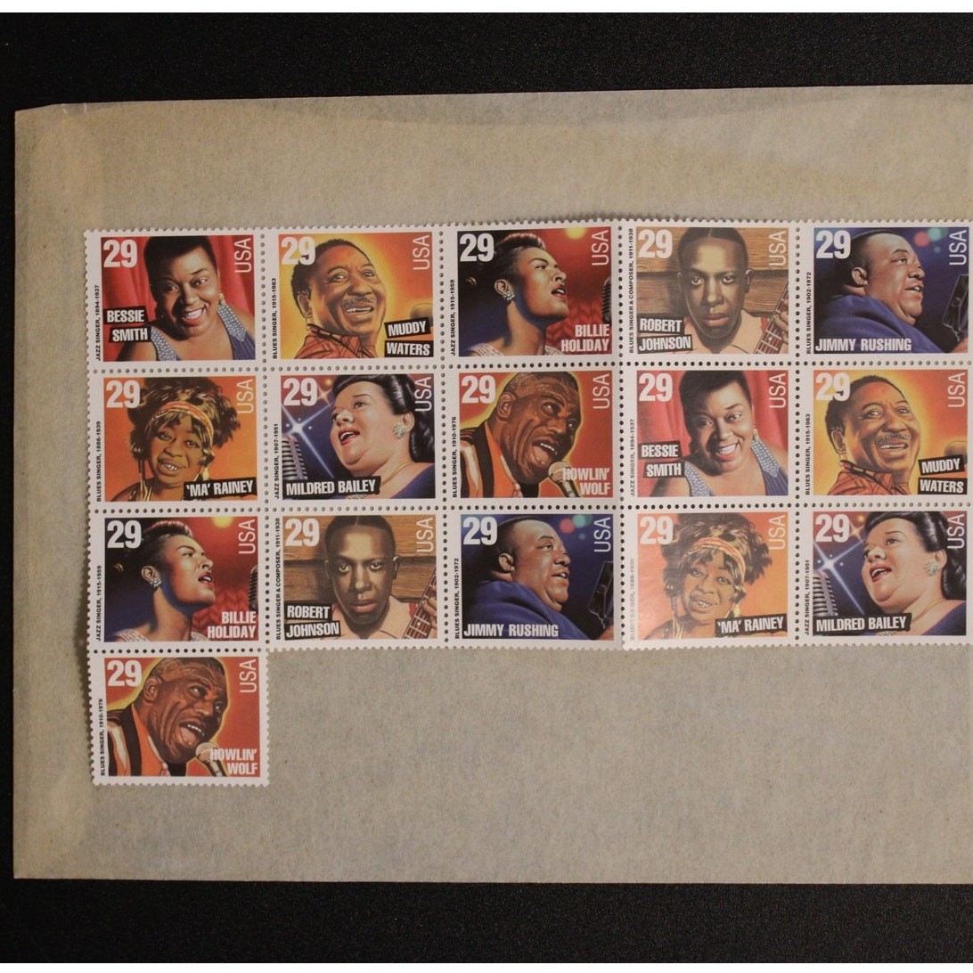 1994 US Stamps – Jazz Singers Pane of 16 – Scott #2811–2816 – Mint Never Hinged