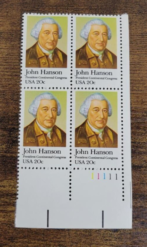 USPS John Hanson President Continental Congress 20 Cent Stamps