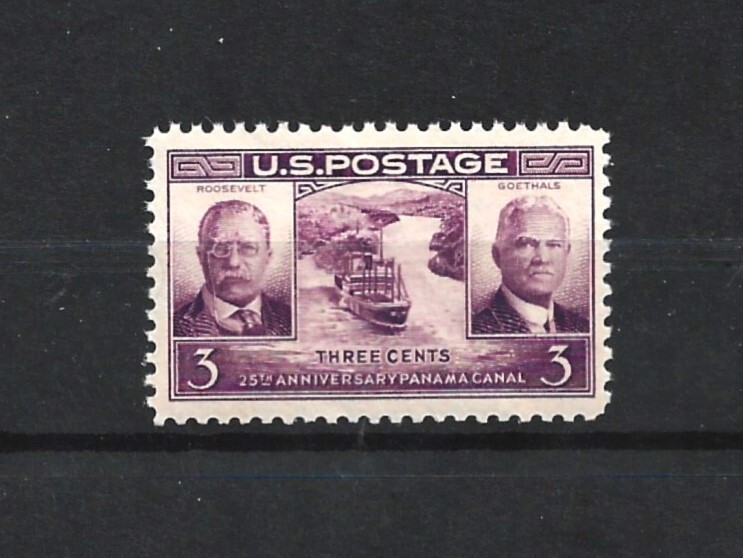 US Stamp-Scott-# 856-3c-OG/MINT/NH-1939-25th Anniversary of The Panama Canal