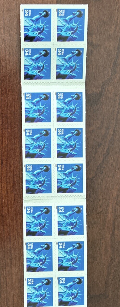 USA stamps 2000 Statue of Liberty 20 x 34c Peel’n’Stick
