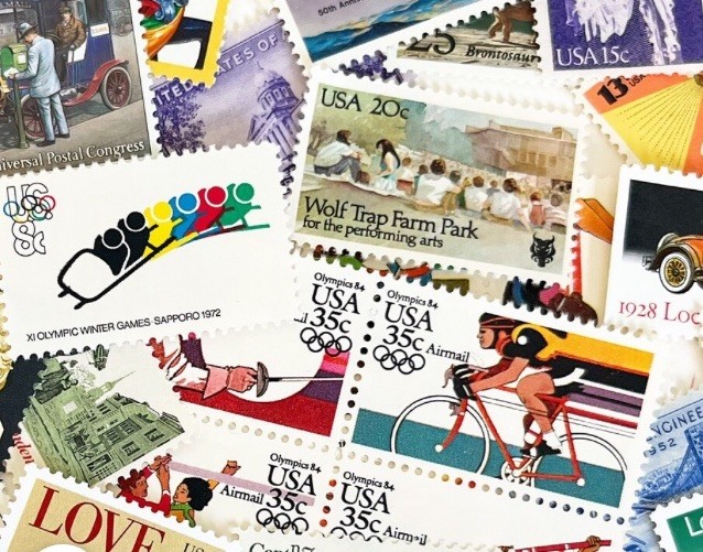 Vintage U.S. Postage Stamps – 10 Sets Mail Your Own 1oz. envelope (78¢/Envelope)