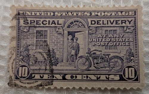 8.1.26 LOT of 6 USA SPECIAL DELIVERY STAMPS 1920-40 USED POSTMARK VG+