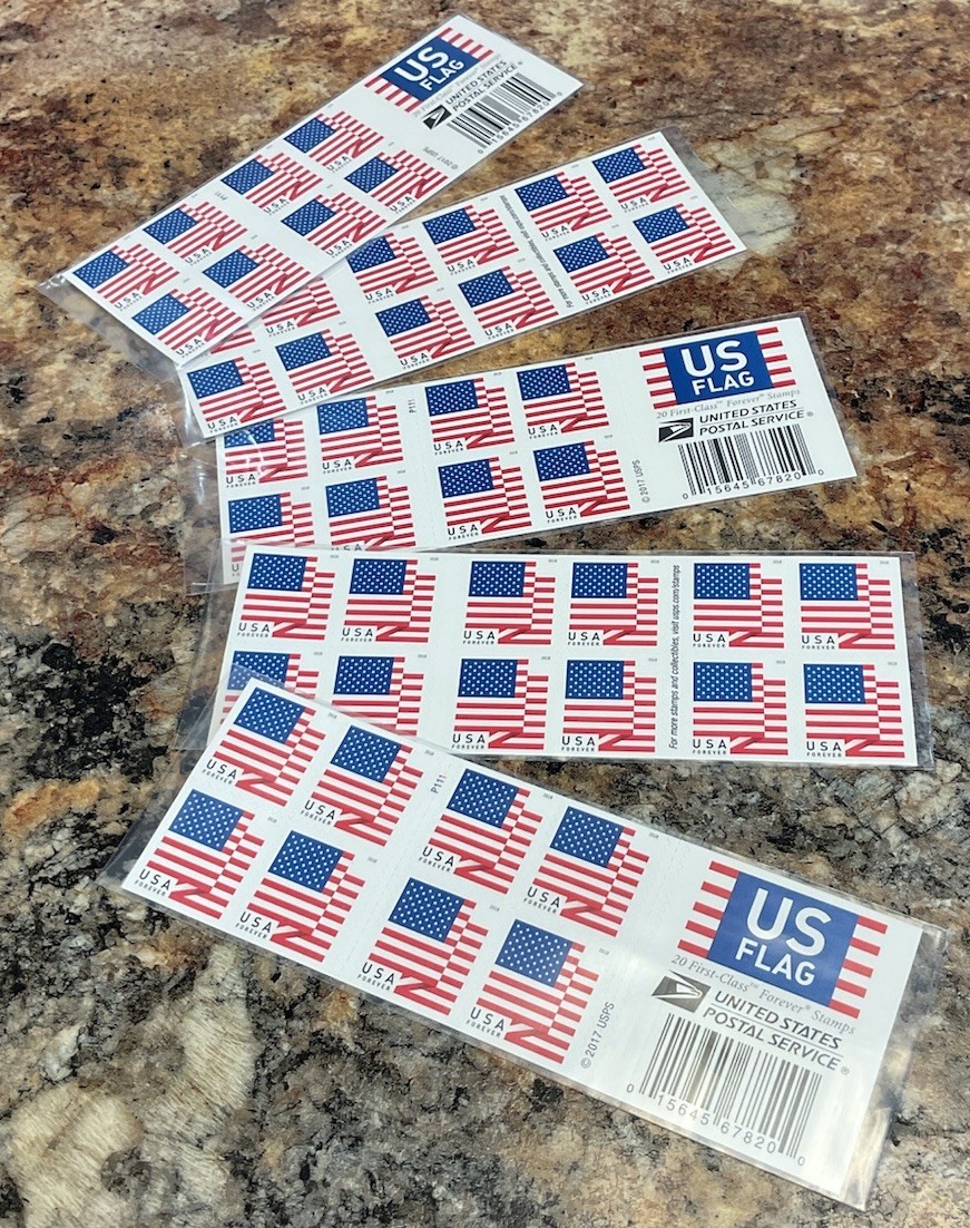 20 US American flag forever Postal Stamps