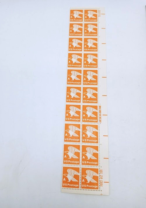 1978 Orange Eagle A Stamp Cent Stamps Block of 20 MT01