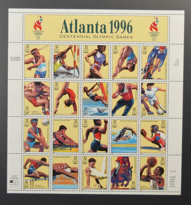 US SCOTT 3068 SHEET OF 20 ATLANTA 1996 GAMES STAMPS 32 CENTS FACE MNH