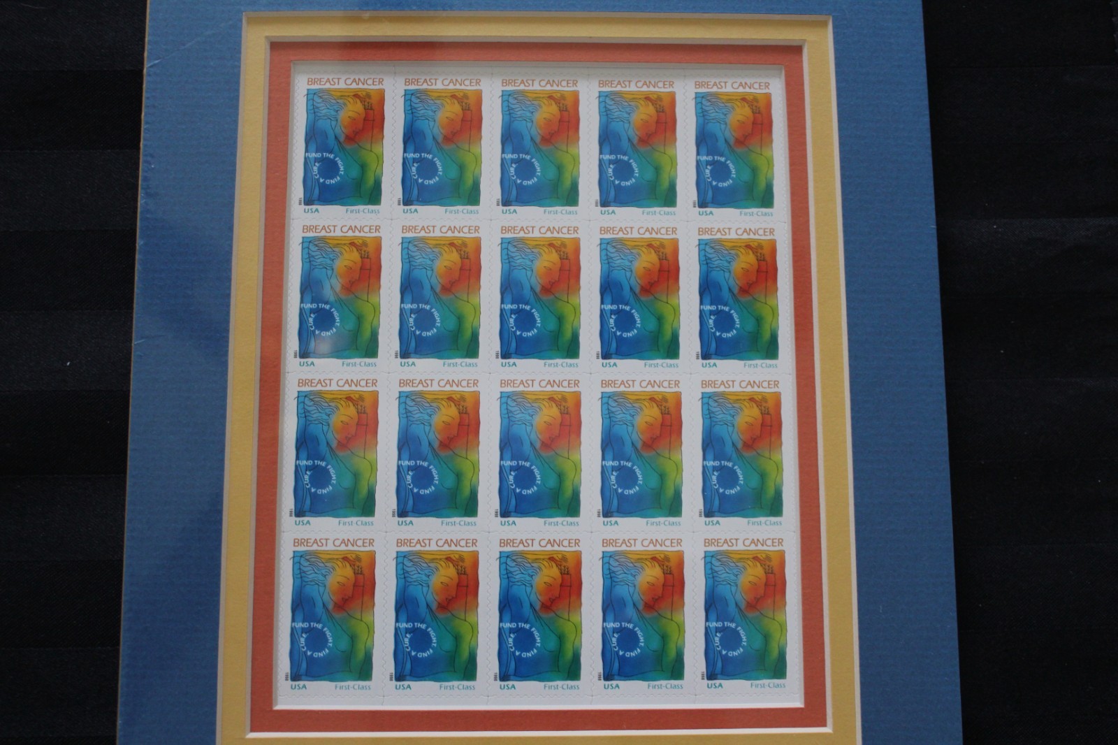 SHEET OF 20 BREAST CANCER RESEARCH STAMPS