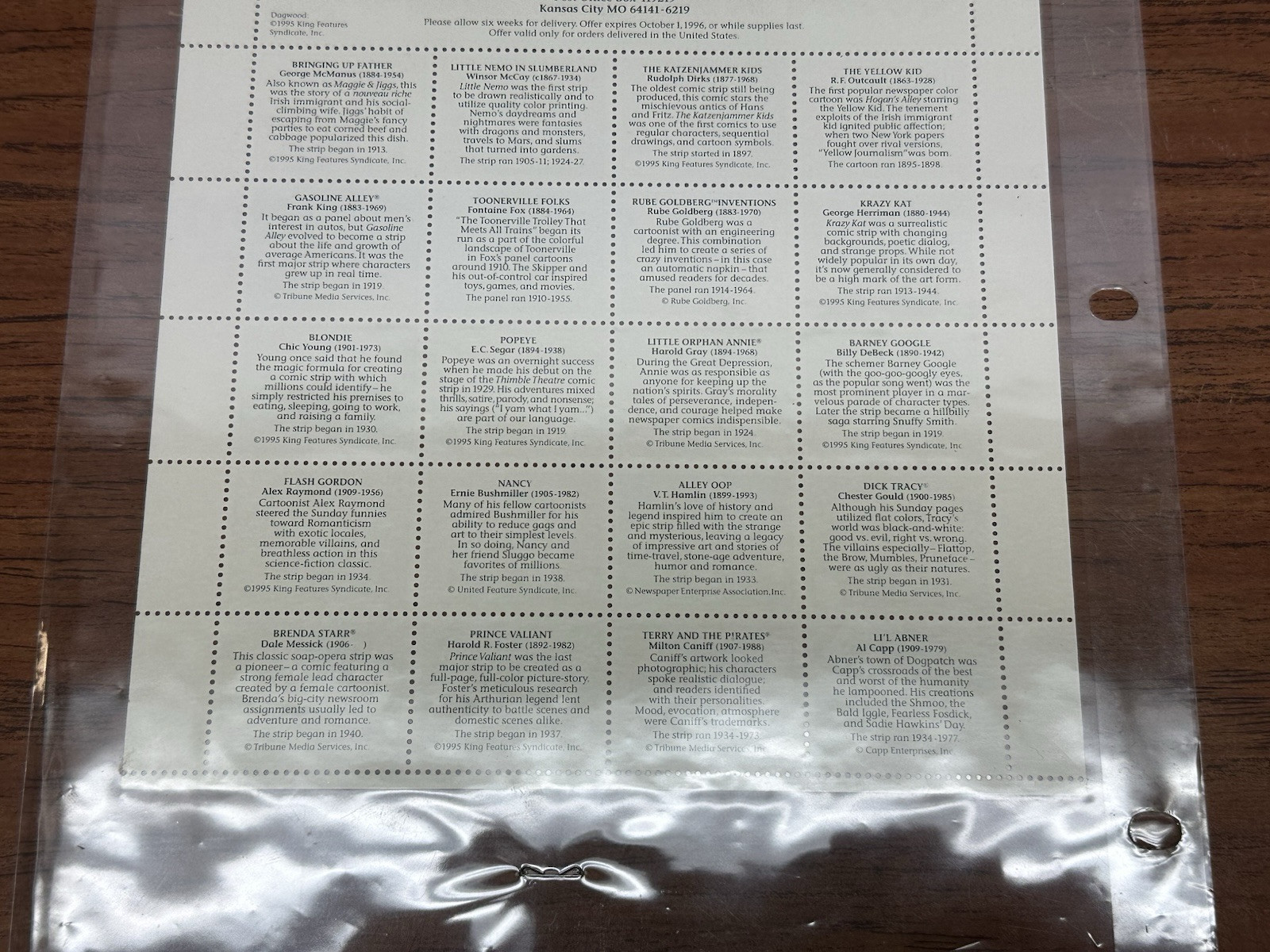 US SCOTT 3000 COMIC STRIP CLASSICS SHEET (PANE) OF 20 STAMPS 32 CENTS FACE MNH