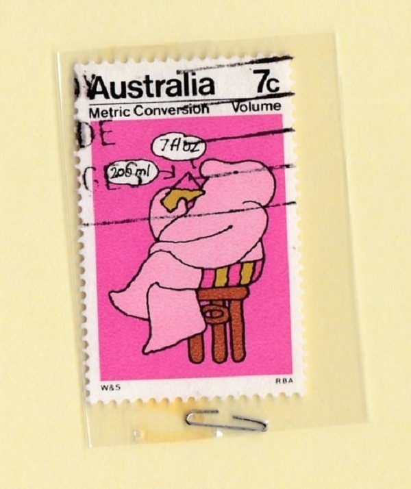 Australia Vintage Postage Stamp Metric Conversion Volume 7c