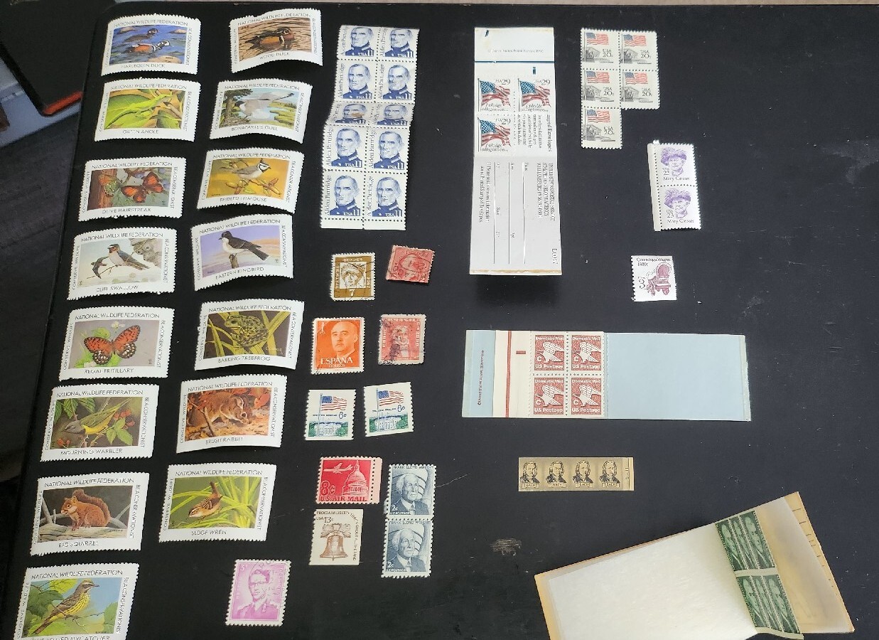 Us Postage Stamp Lot Some New and Used Some Not For Postage ( See Photos)