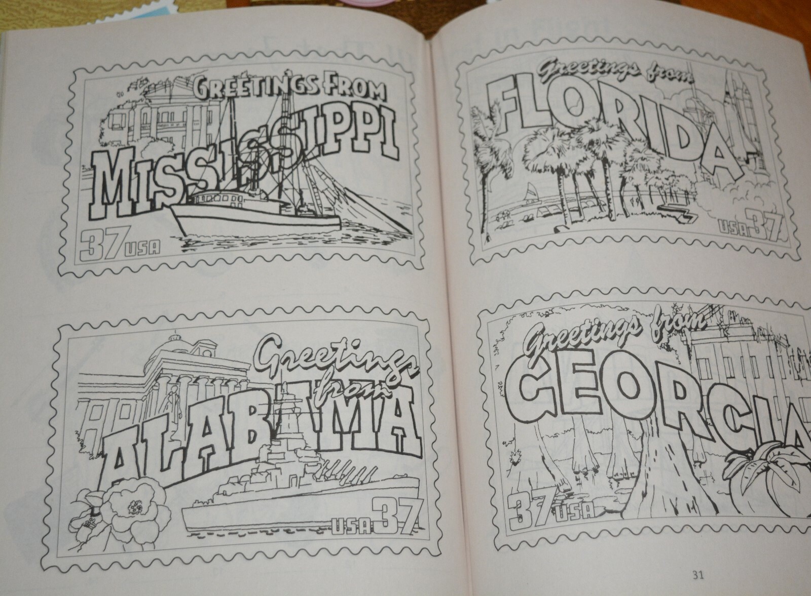 5 RARE NEW COPIES USPS COLORING & ACTIVITY BOOK GREETINGS FROM AMERICA