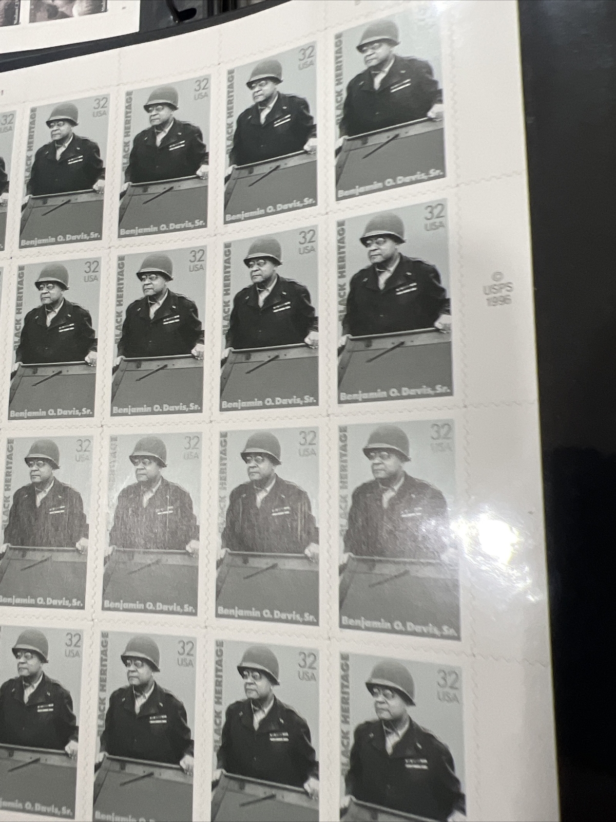 1996 USPS Benjamin O. Davis Sr. Sheet of 20 And 10 Sheet Stamps 32c. MNH