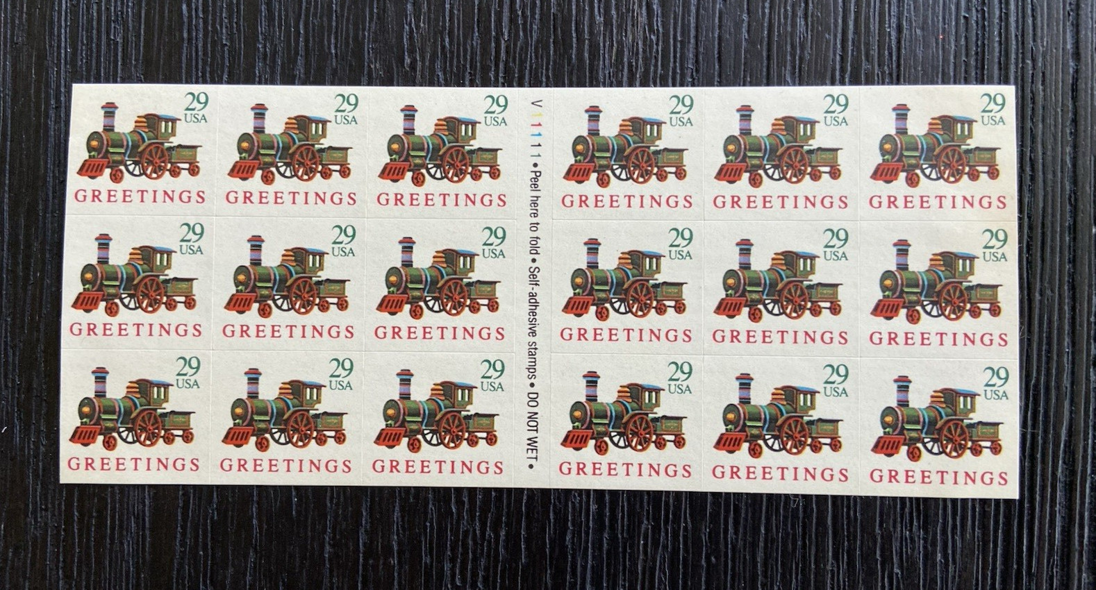 US Sc# 2791a Booklet Pane of 18 1992 29ct LOCOMOTIVE MNH P#V1111