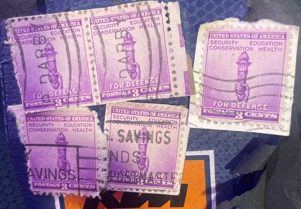 1940 Vintage For Defense Statue Of Liberty Torch 3 Cent U.S. Postage Stamp