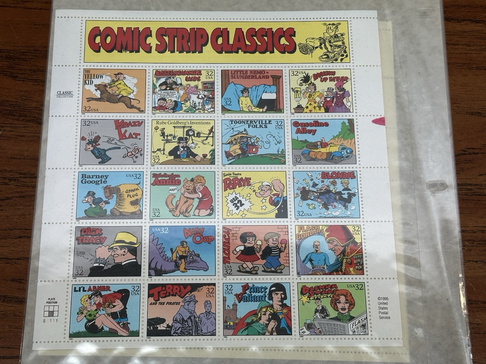 US SCOTT 3000 COMIC STRIP CLASSICS SHEET (PANE) OF 20 STAMPS 32 CENTS FACE MNH
