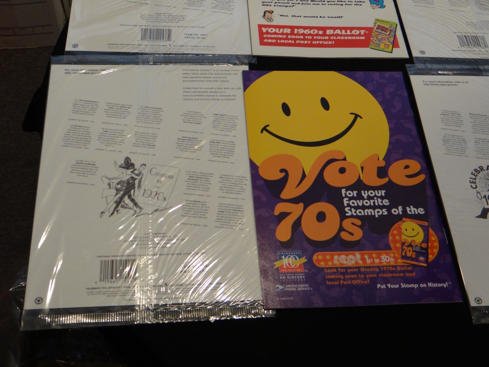 Celebrate the Century Sealed Stamp Sets #1, 2, 3, 4 (1900s-1930s) w/COMIC BOOKS!
