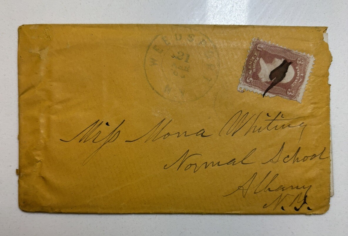 US STAMP: #64b – 1861 WASHINGTON 3 Cent – Rose Pink – On Envelope w/1866 Letter