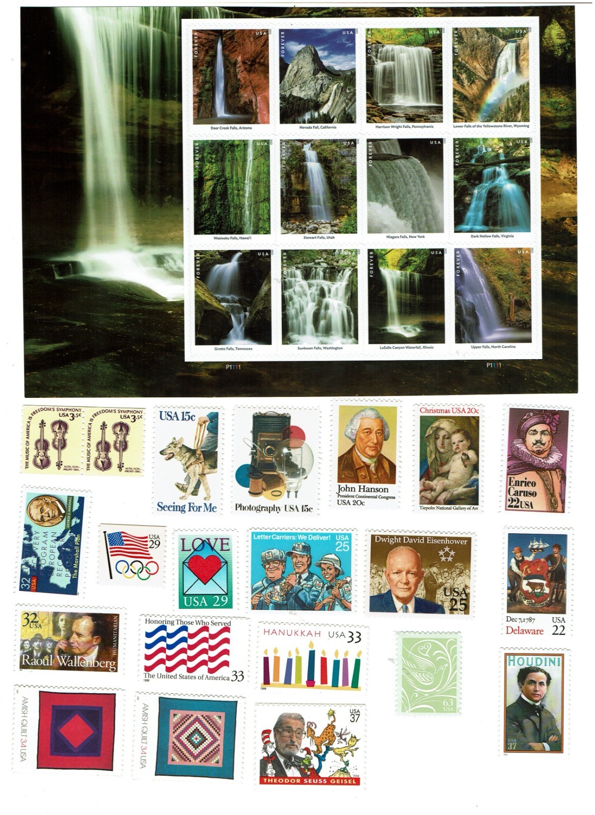 $15 U.S. STAMPS @ FACE VALUE – MNH – SCOTT 5800 WATERFALLS