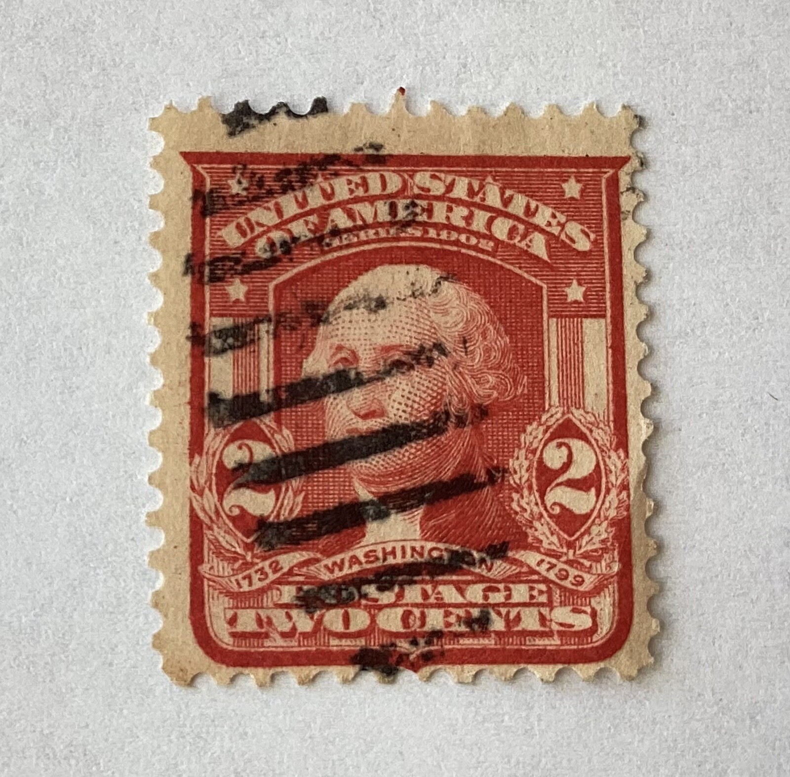 Lot of 2 George Washington 200 Year Birthday 2 Cent Stamps, 1932-1799
