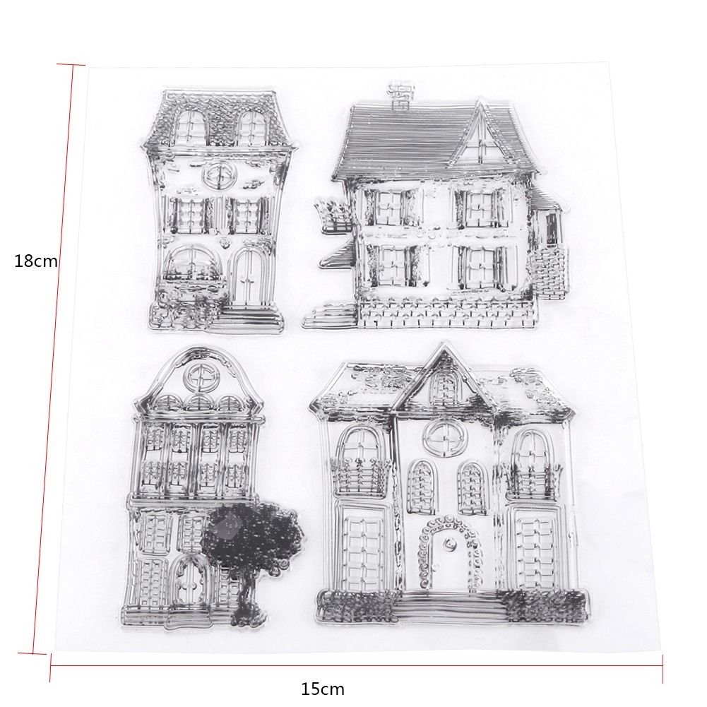 1 Pack Silicone Stamp Set Clear Rubber Scrapbook Photo Cards House Decoration