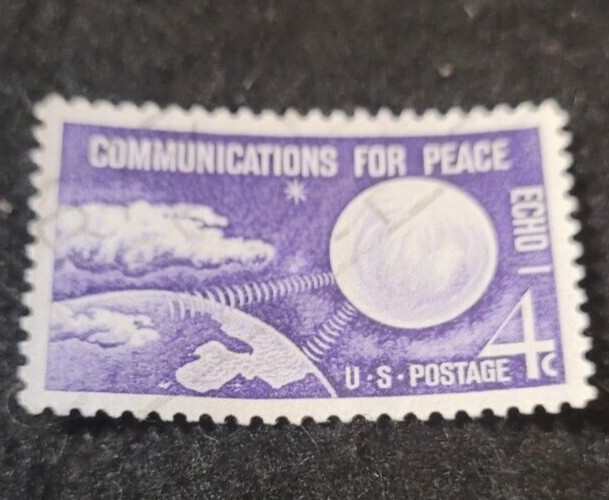 # 1173 – 1960 4c Echo I, Communications for Peace Used ~ 1 Stamp 2 FREE Stamps