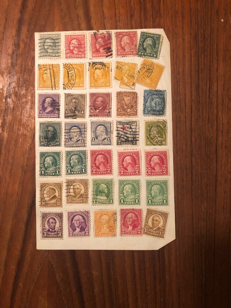 SHEET OF 1 & 2 CENT PRESIDENT STAMPS WASHINGTON