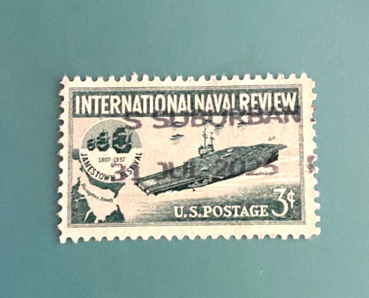 US Stamps 1957 3¢ International Naval Review, Used Scott #1091