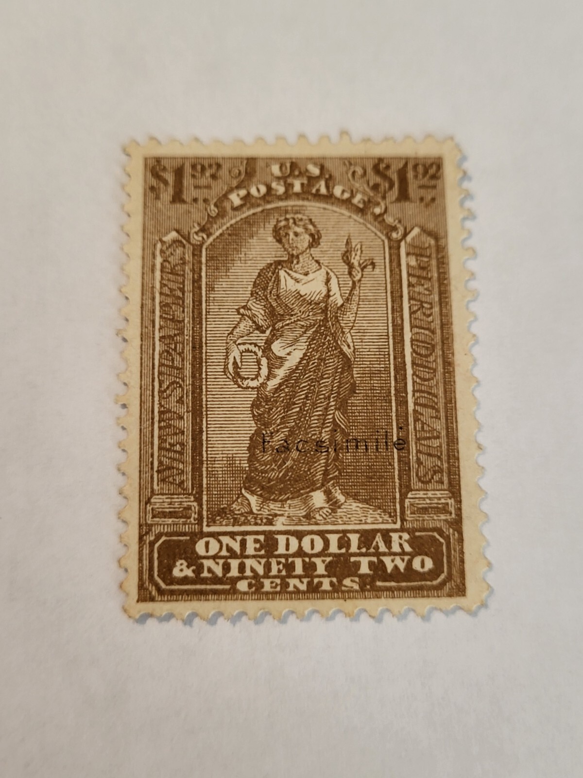 1879 $1.92 Pale Brown U.S. Postage Stamp Facsimile