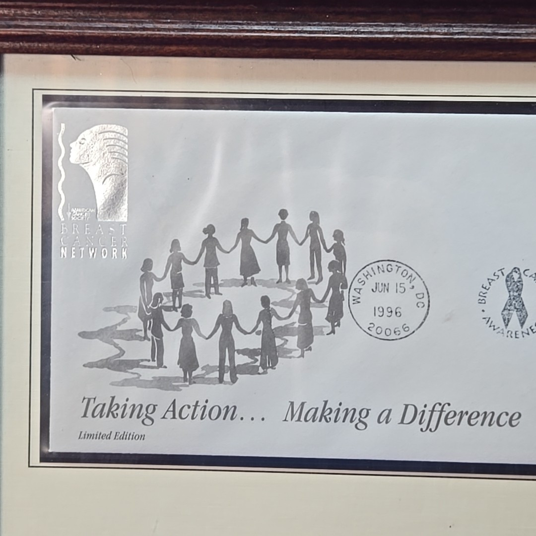 US Postal Service 1996 Breast Cancer Network Awareness Framed Wall Plaque