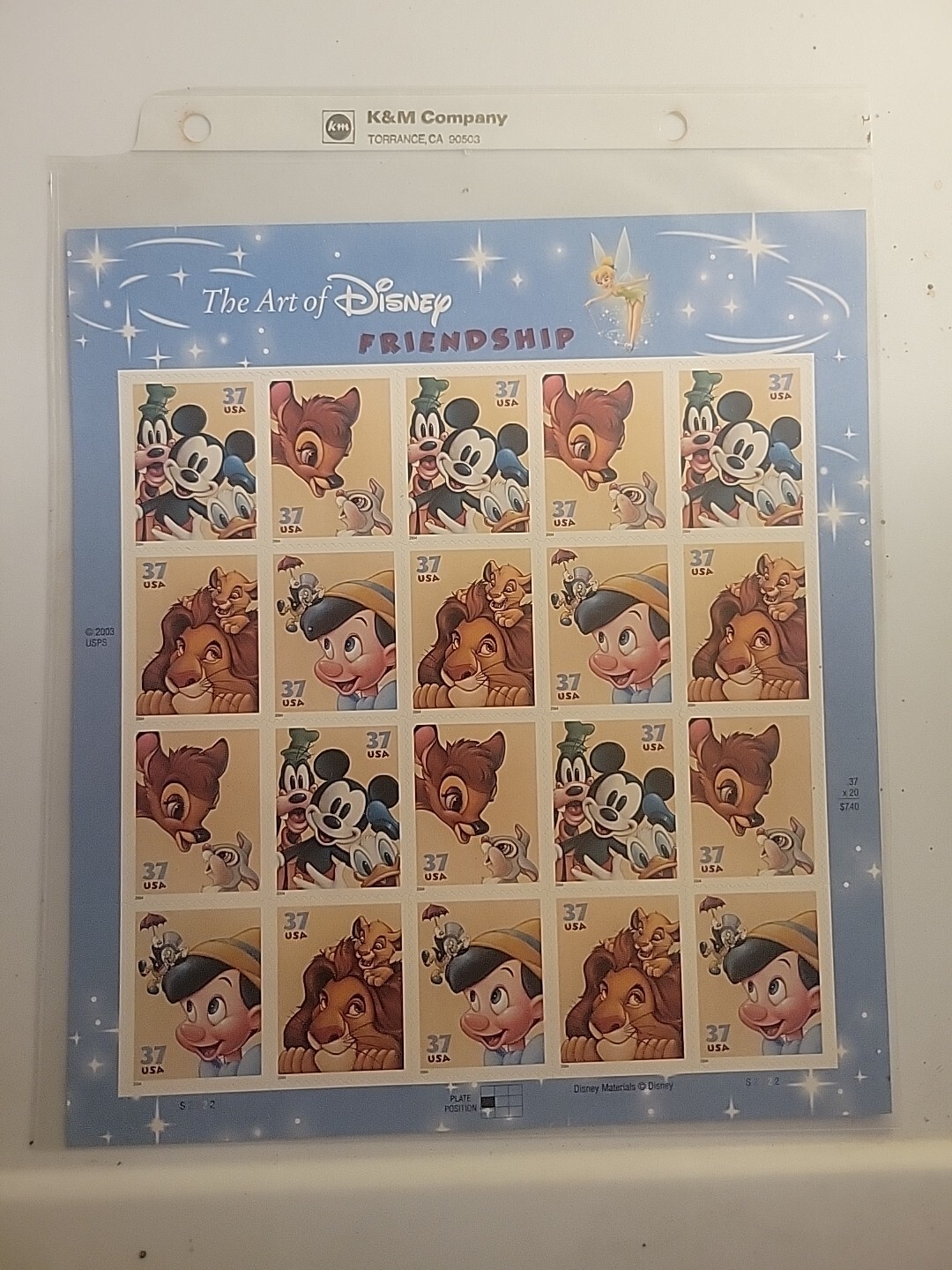 USPS Disney Postage Stamps The Art Of Disney Friendship Sheet Of 20 – 37 Cent