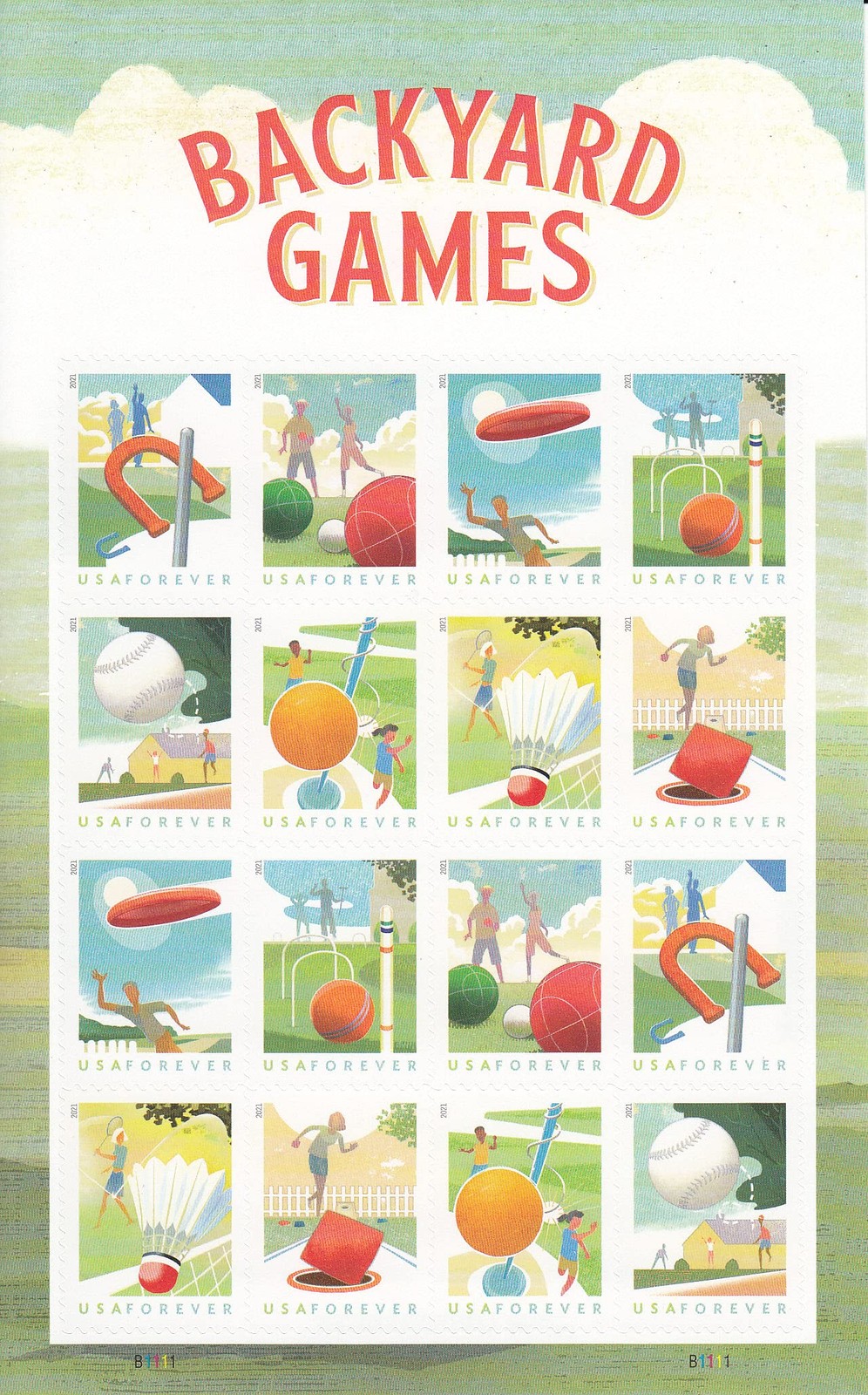 USPS Backyard Games Forever Stamps – Sheet of 16 First Class Forever Stamps