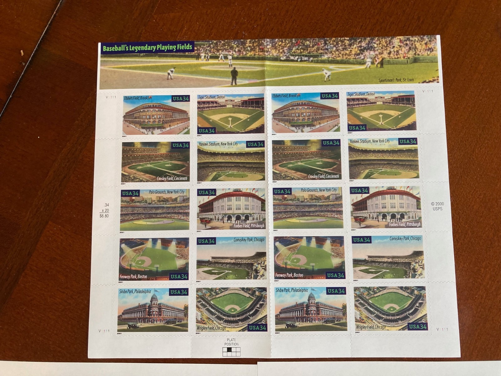 Lot of 3 Sheets Stamps Legends of Baseball (2) and Baseballs Legendary Fields-1