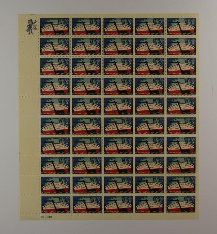US SCOTT 1325 PANE OF 50 ERIE CANAL STAMPS 5 CENT FACE MNH
