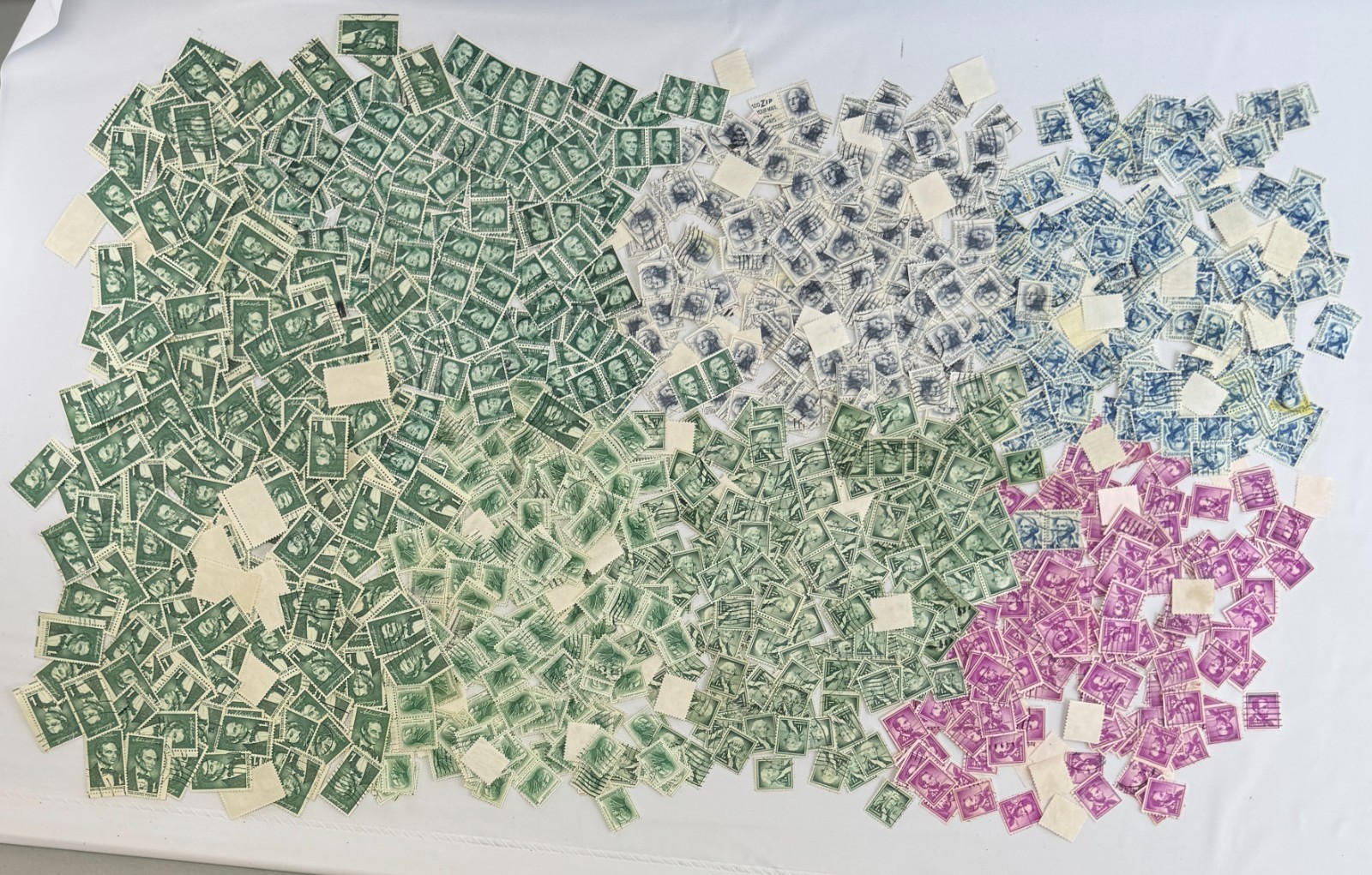 Cancelled Vintage US Large Presidential Definitive Stamp Mixture Lot 7 types