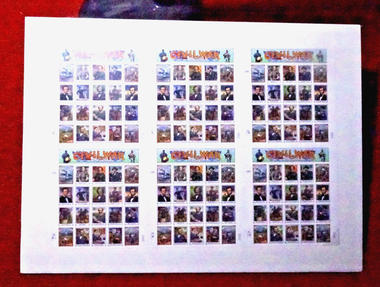 US 2975 a-t CIVIL WAR “32c” UNCUT PRESS SHEET 6 PANES PROFESSIONALLY SHRINK WRAP