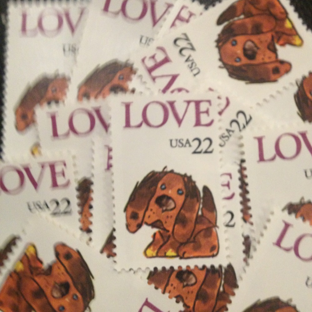 10 Vintage LOVE stamps For Holiday, Wedding And Valentine Mail