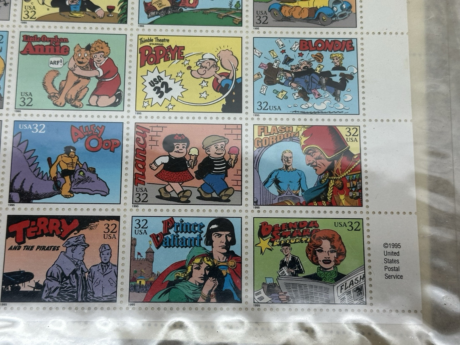 US SCOTT 3000 COMIC STRIP CLASSICS SHEET (PANE) OF 20 STAMPS 32 CENTS FACE MNH