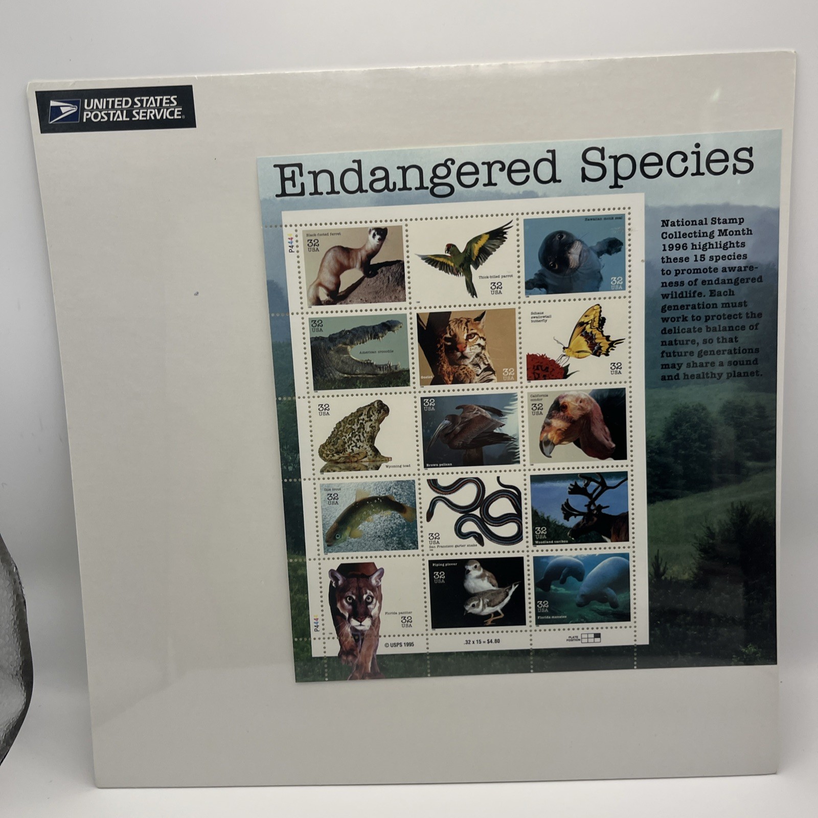 United States 32¢ Endangered Species Postage Stamps MNH Full Sheet 1996 US