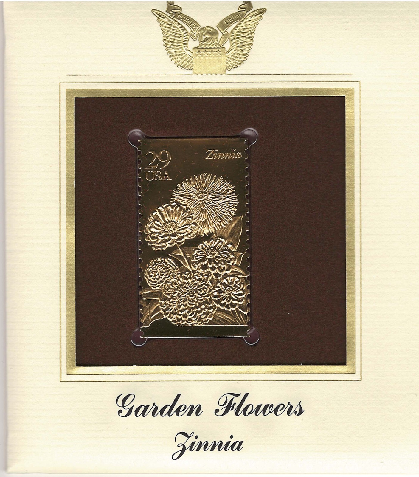 1994 FIRST DAY ISSUE 29 CENT STAMP GOLD GARDEN FLOWERS ZINNIA