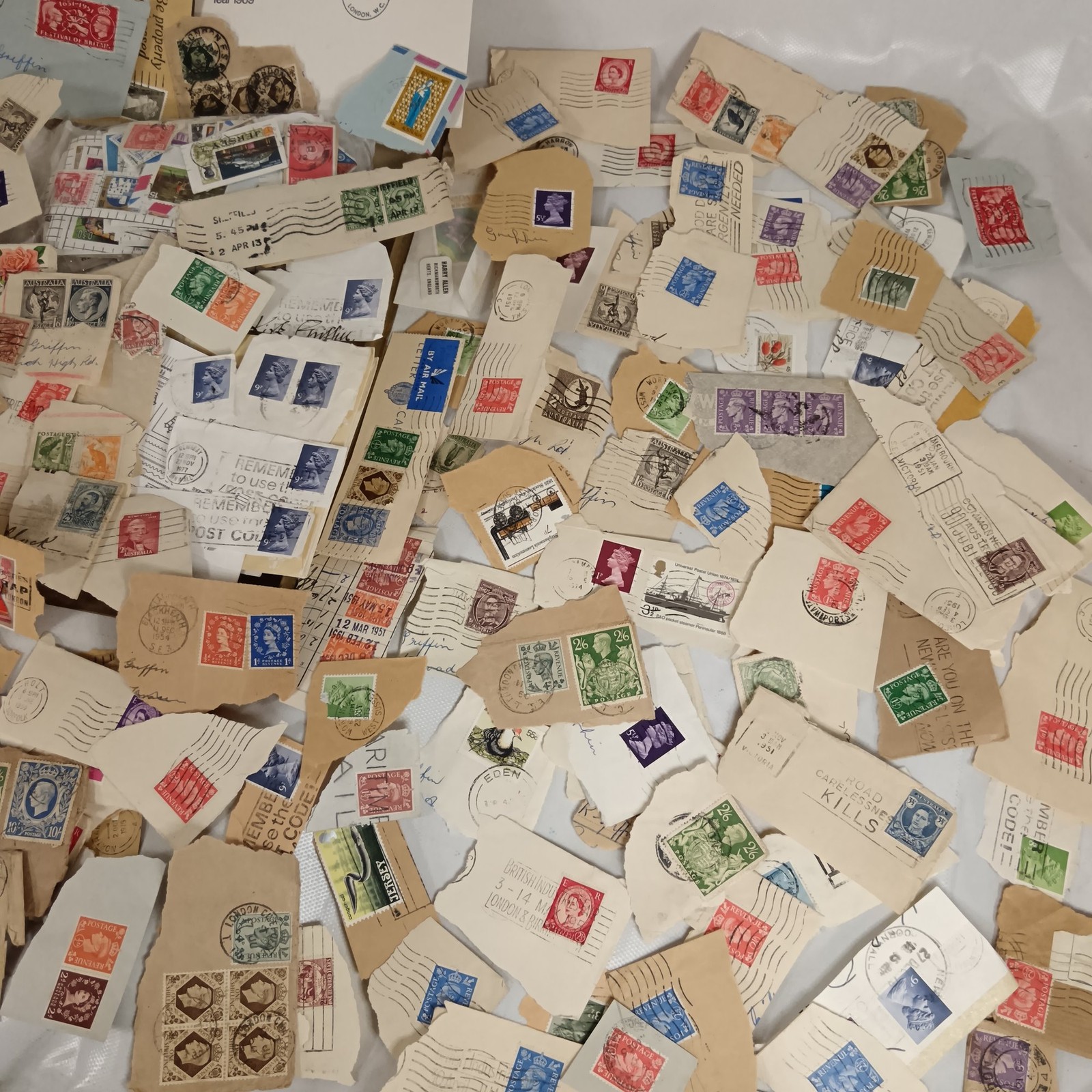 Large Collection of Vintage UK Worldwide Postage Stamps Envelopes Mixed Lot