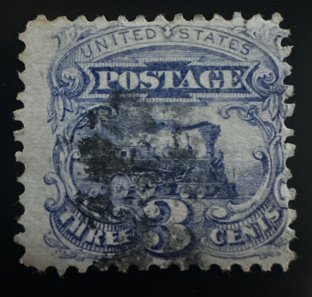 3 U.S. 1869 Scott #114 3c Ultramarine