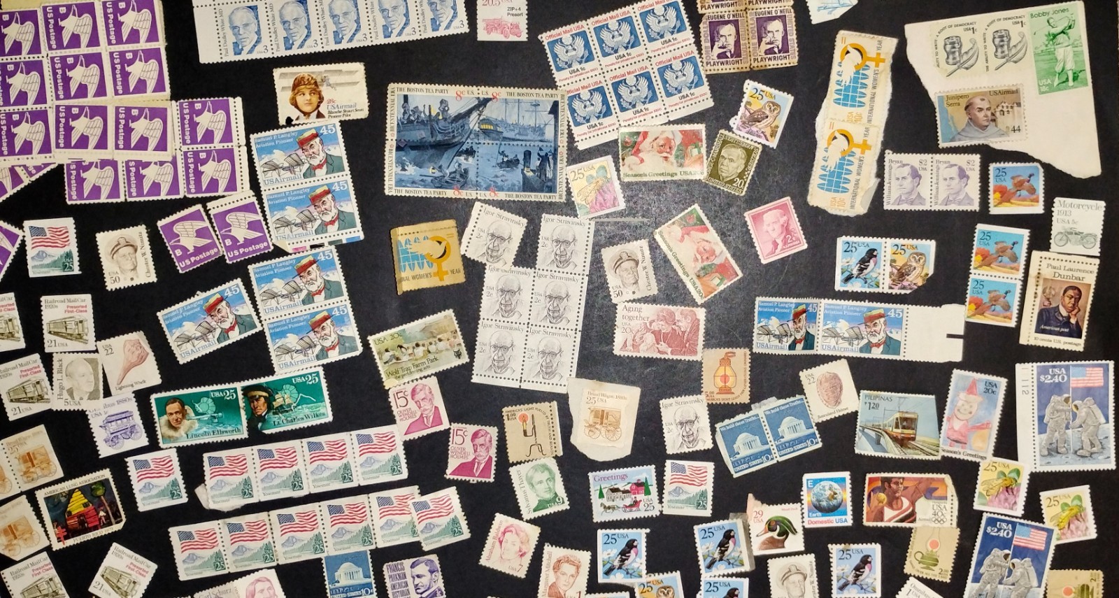 Mixed Lot of 200+ U.S. Vintage Stamps– High Denomination, non cancelled, Nice!!