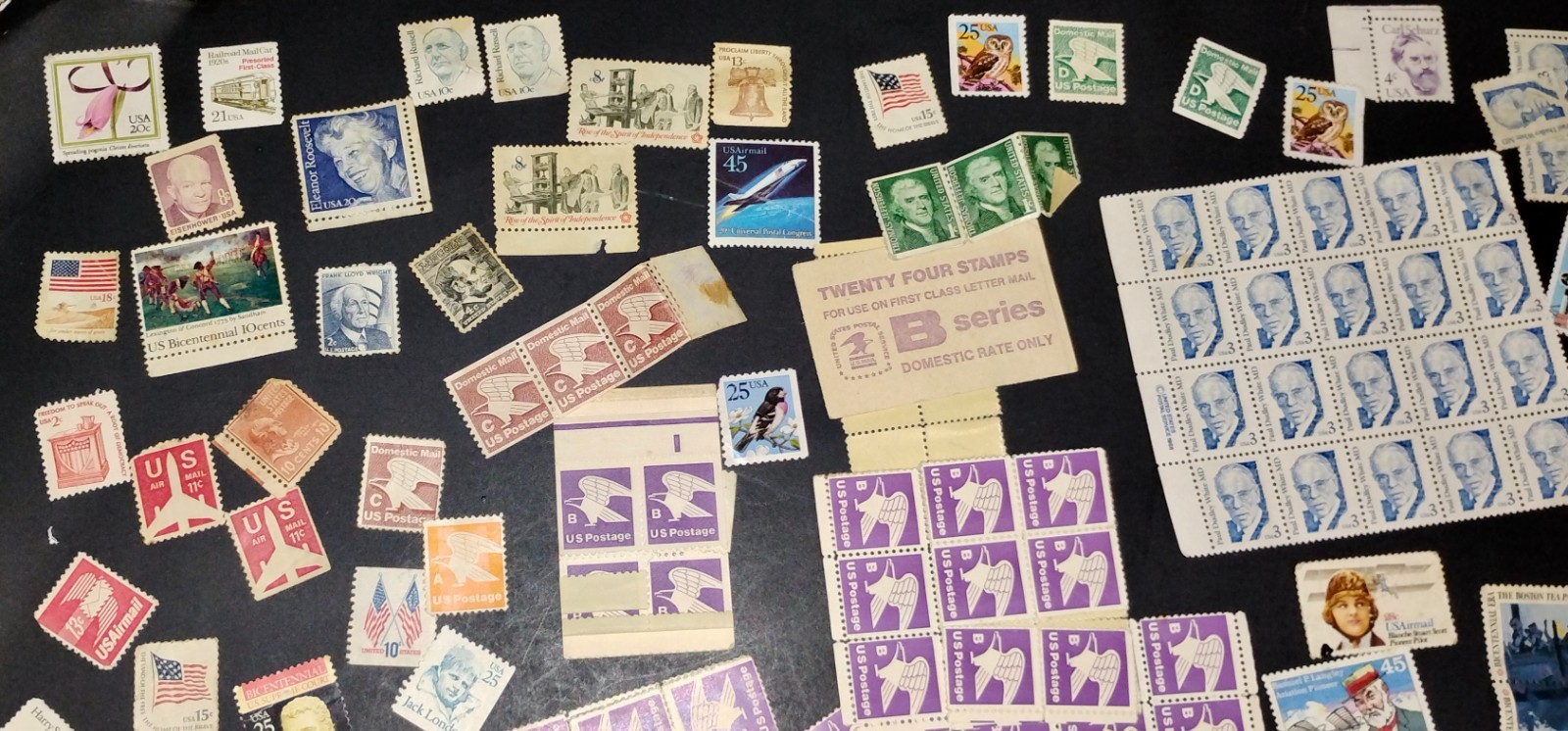Mixed Lot of 200+ U.S. Vintage Stamps– High Denomination, non cancelled, Nice!!
