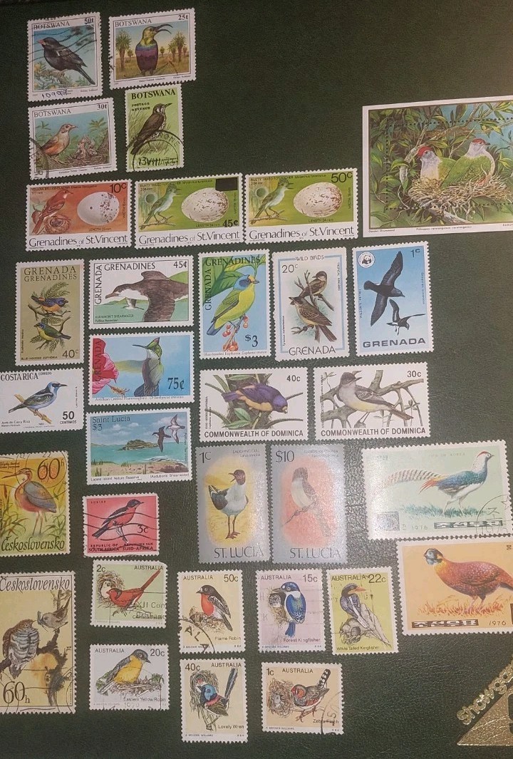 Postage Stamp Lot Birds 32 Stamps Mint/Used