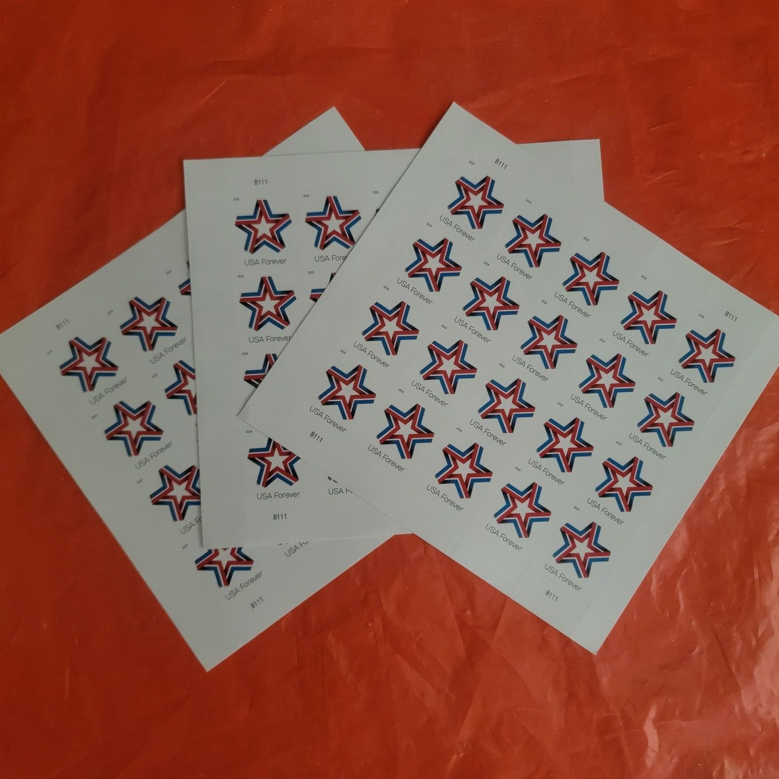 2019 Star Ribbon Pane of 20 Forever Postage Stamps Scott 5361