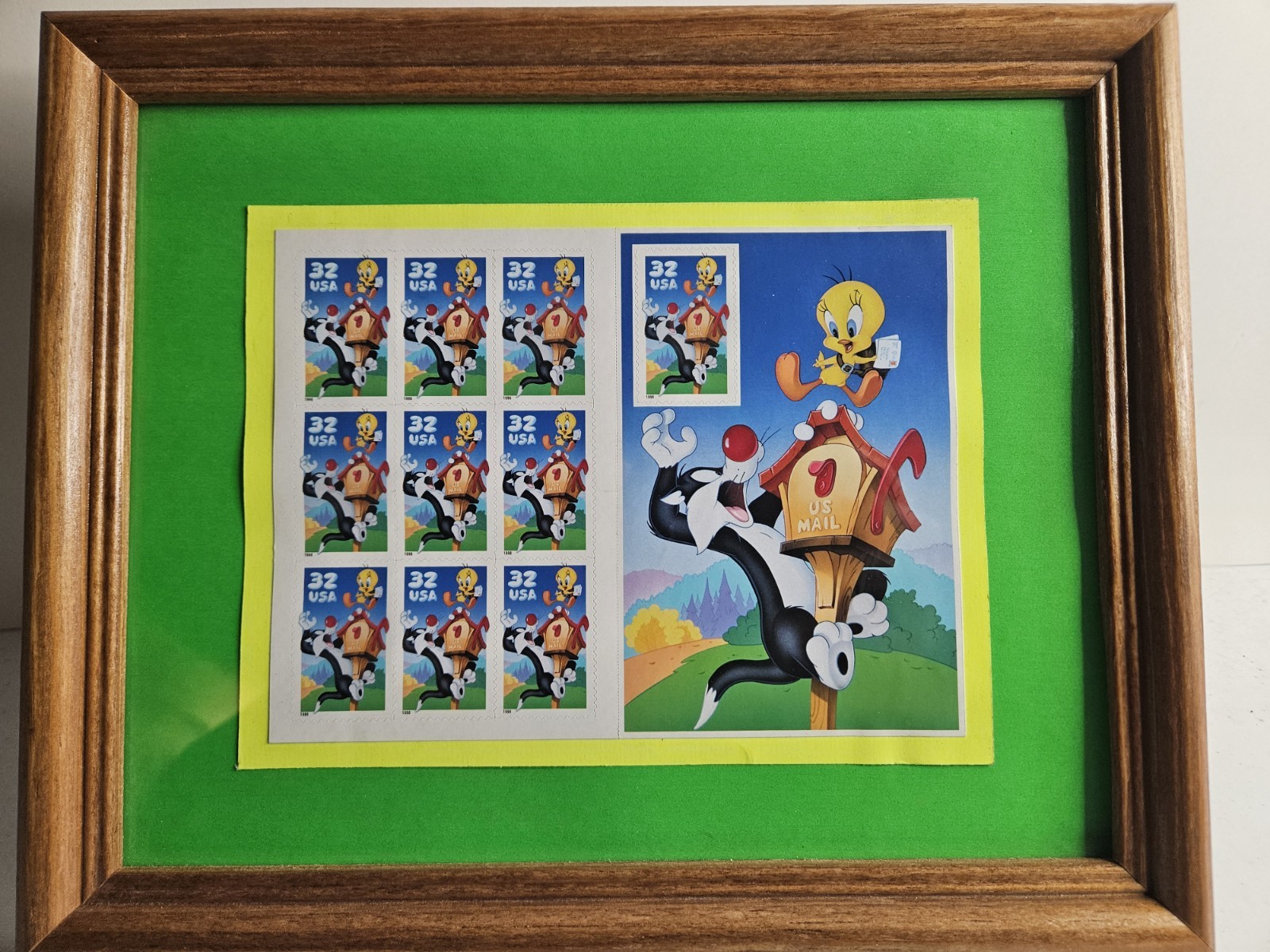 1998 U S Postage #3204 TWEETY BIRD & SYLVESTER THE CAT (1) BOOKLETS IN FRAME