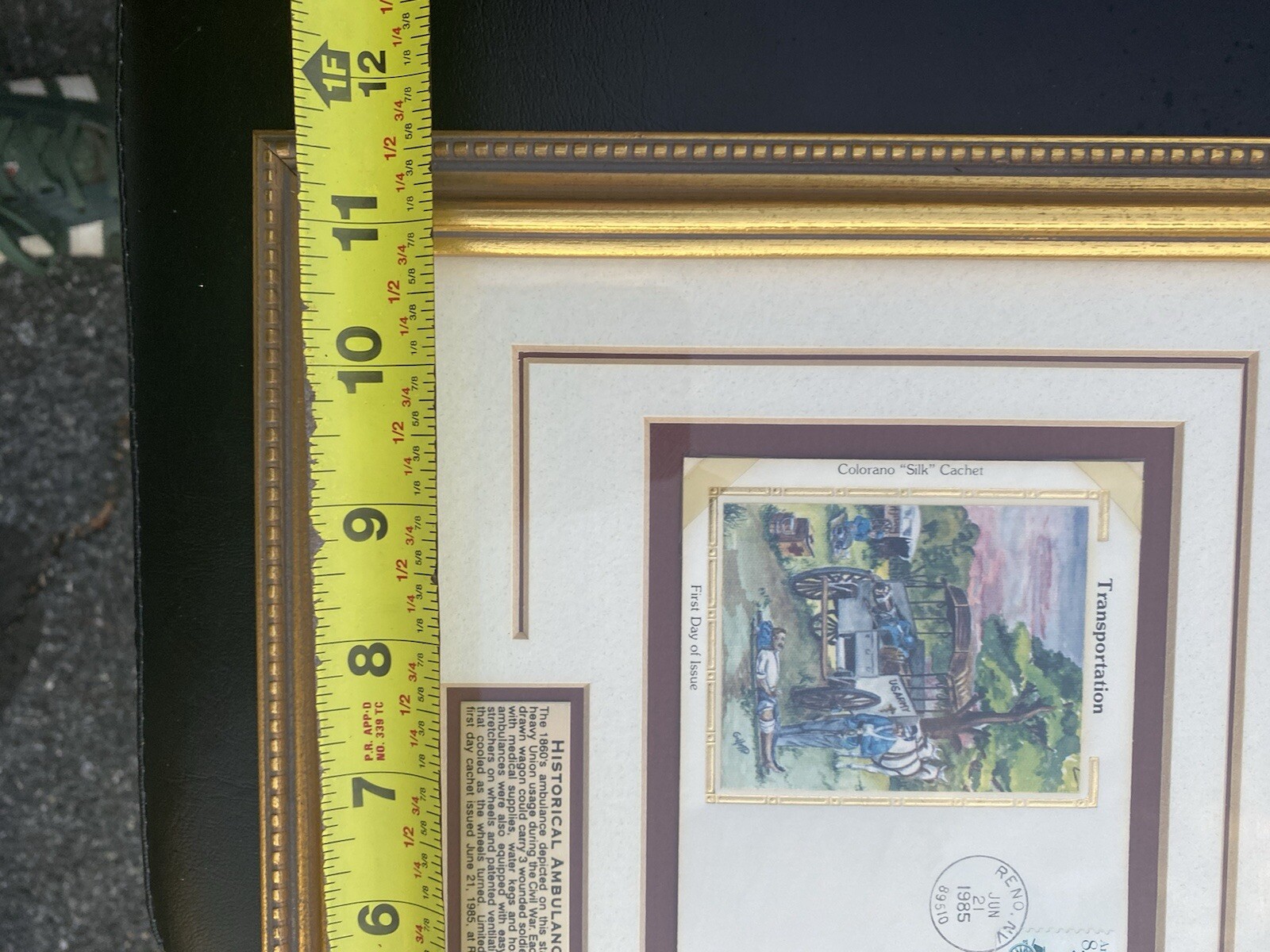 CLASSIC MAIL TRANSPORTATION – FRAMEABLE POSTAGE STAMP ART 1986 In Frame