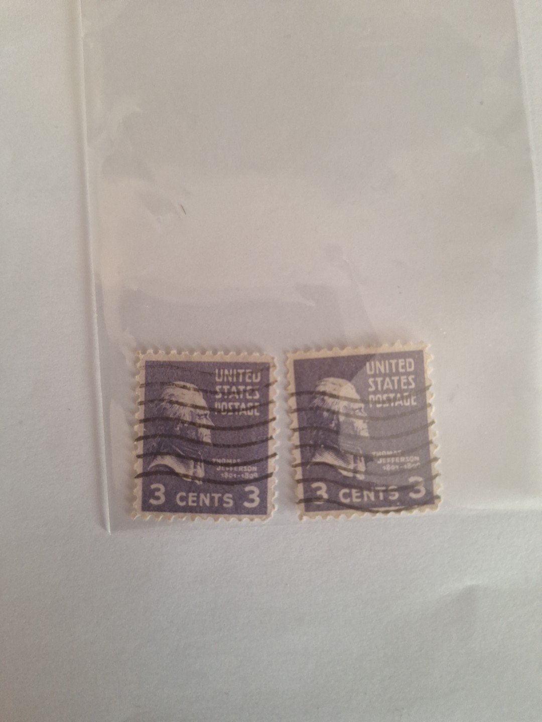 Thomas Jefferson (X2) 3 cent Postage Stamp (Purple Colour) – 1938-39