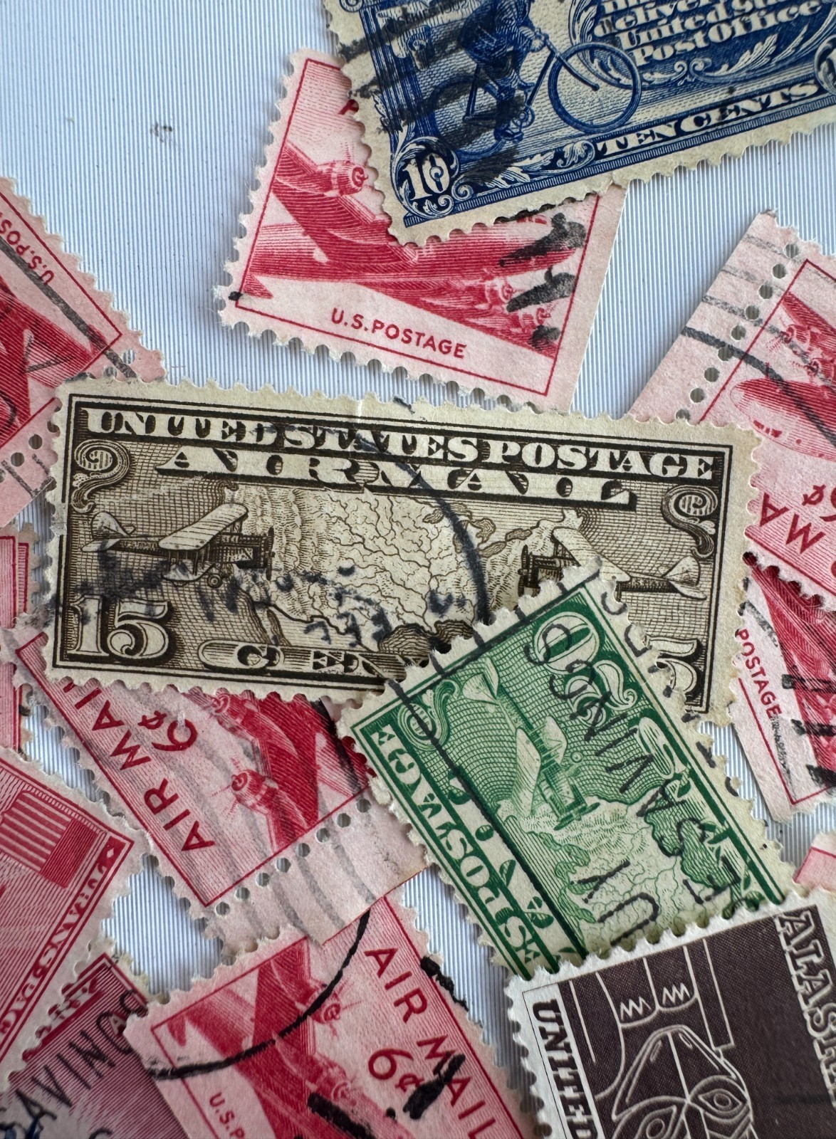 Large Vintage US Air Mail and Transportation Stamp Lot 100+ Used Scott C-Series